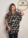 Trendy Black Floral Korean Georgette Kaftan Top 3