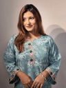 Elegant Sea Green Embroidered Double Georgette Kurti 5