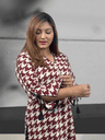 Chic Maroon Houndstooth Print Premium Kurti 3