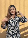 Bold Animal Print Premium Button-Down Kurti 1