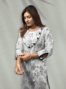 Elegant Floral Print Cotton Kurti with Designer Neck 3