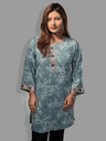Elegant Sea Green Embroidered Double Georgette Kurti 2