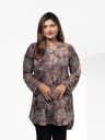 Enchanted Forest Print Korean Georgette Kurti (Vintage Earthy Taupe) 1