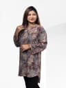 Enchanted Forest Print Korean Georgette Kurti (Vintage Earthy Taupe) 2