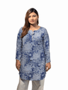 Premium Floral Printed Weightless Chiffon Kurti – Blue 2