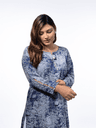 Premium Floral Printed Weightless Chiffon Kurti – Blue 5