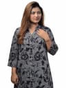 Monochrome Bloom — A-Line Kurti 4