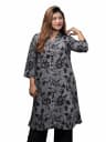 Monochrome Bloom — A-Line Kurti 1