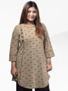 Crown Motif Tunic — Sand Beige | Mimosa Chiffon 1